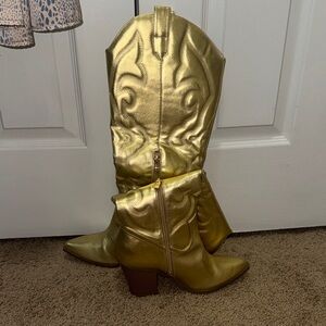 Gold Western Cowgirl Boots
